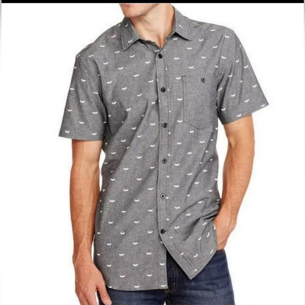 DC Comics Batman Gray Casual Button Down Shirt size L